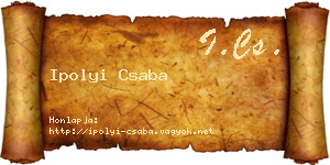 Ipolyi Csaba névjegykártya